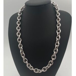 Chunky Rolo Link Statement Necklace Made in Italy 29g 16"